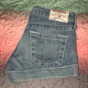 True Religion Jess Denim shorts w/ cuff